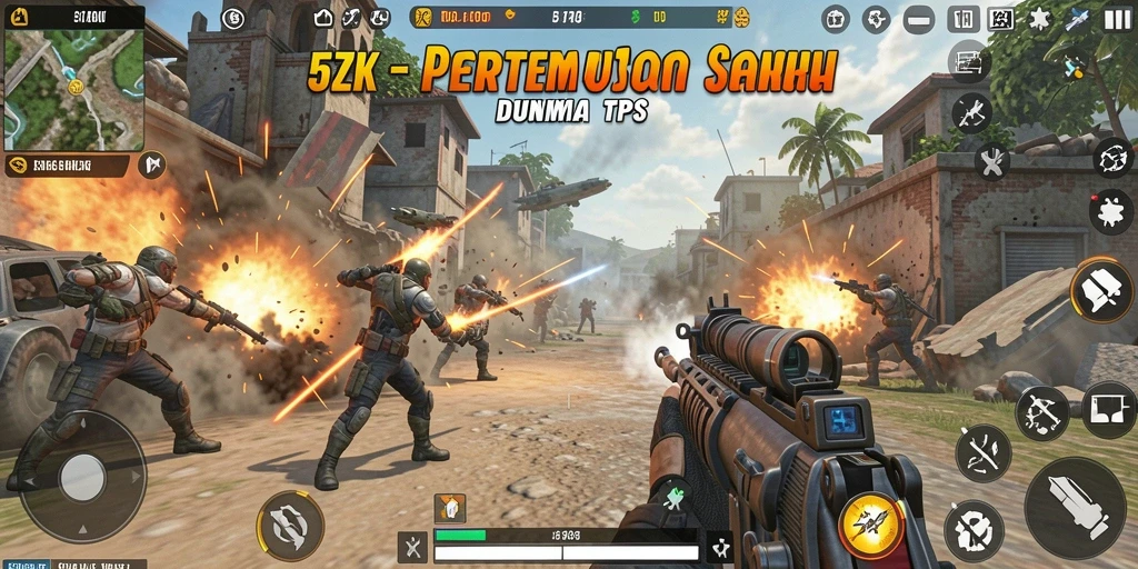 Tangkapan layar menunjukkan aksi pertempuran mendebarkan dalam 5ZK.