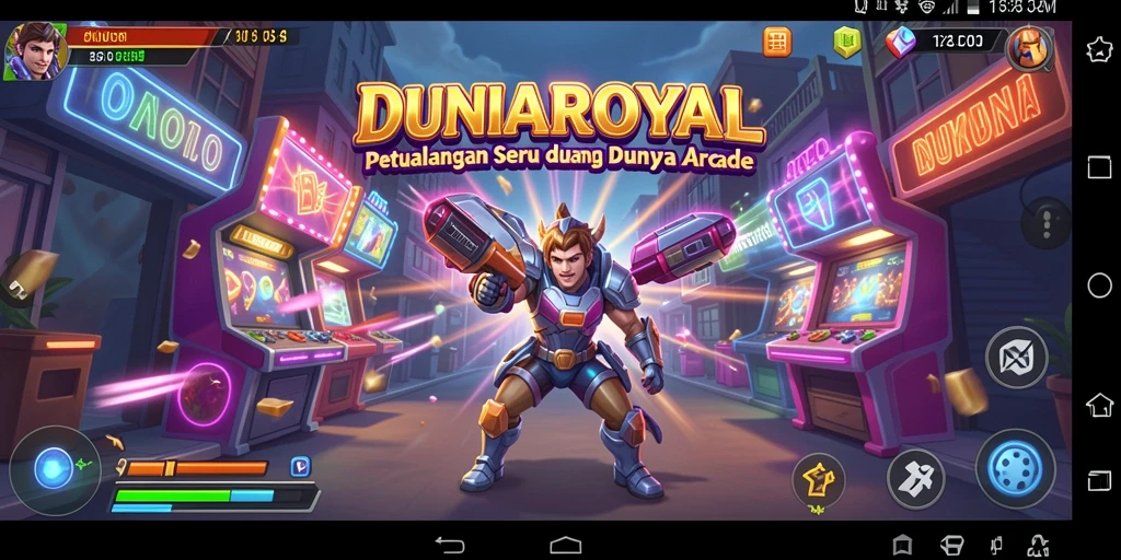 Tangkapan layar DUNIAROYAL menampilkan aksi seru di dunia Arcade.