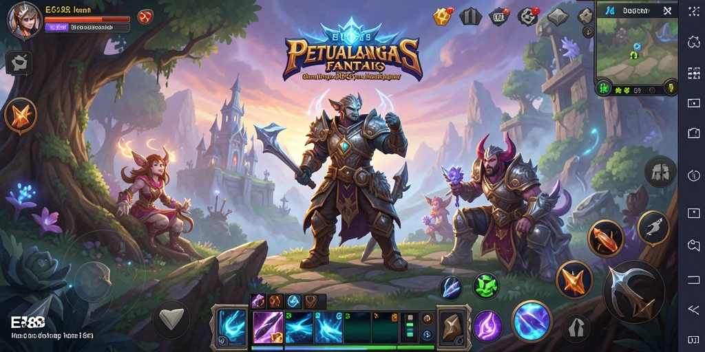 Tampilan epik dari gameplay E88 dalam petualangan ARPG yang mendebarkan.