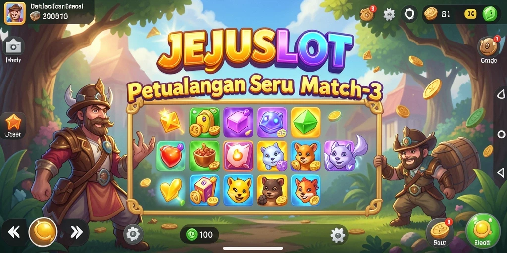 Tampilan gameplay menarik dari JEJUSLOT dengan elemen Match-3.