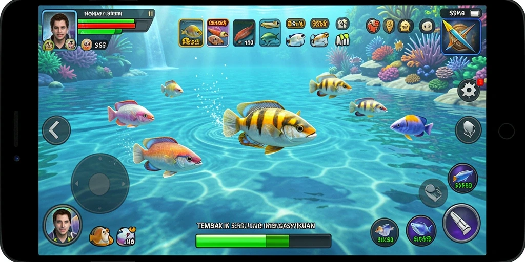 Screenshot gameplay S9S9 dengan tampilan menembak ikan yang seru.