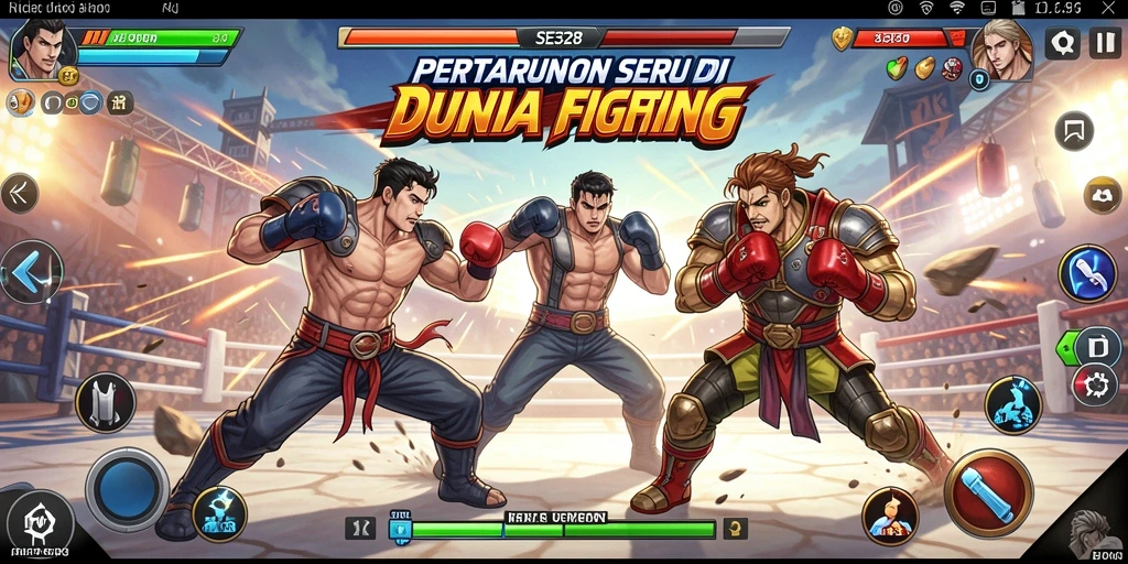 Screenshot menampilkan pertarungan epik dengan karakter unik di SE328.