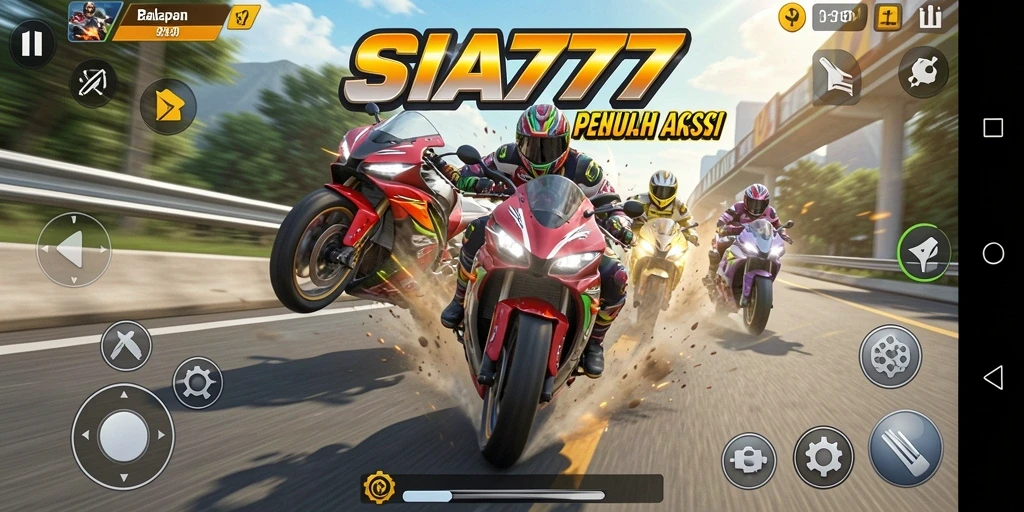 Gameplay SIA777 yang penuh aksi dalam balapan motor.
